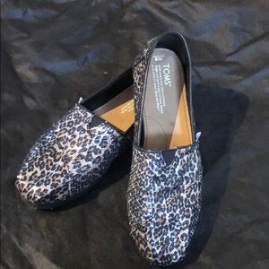 Worn once. Cheetah print Toms